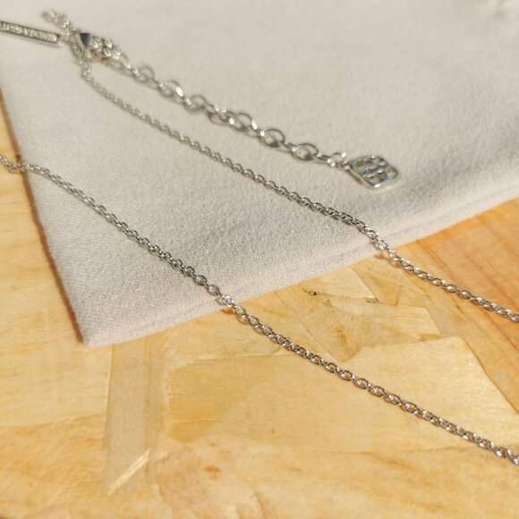 NEW Elisa Dichroic Glass Pendant Necklace Silver - Picture 4 of 4